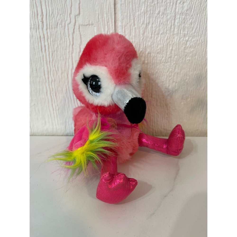 Cute Pink Flamingo Plush Toy Sparkly Eyes Fluffy Fun‎ Accent Chirps